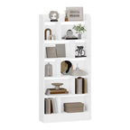 Hzuaneri Bookshelf, Bookcase, with 6 Shelves, Storage Shelf, Freestanding Shelf, for Living Room, Office, Bedroom, 24 x 80 x 170 cm, White BC22803X