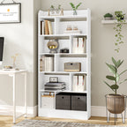 Hzuaneri Bookshelf, Bookcase, with 6 Shelves, Storage Shelf, Freestanding Shelf, for Living Room, Office, Bedroom, 24 x 80 x 170 cm, White BC22803X