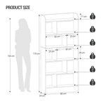 Hzuaneri Libreria a 6 Ripiani, Scaffale con Scomparti e Ripiani Aperti, Organizzatore, Libreria Verticale Mobiletto Multiuso per Soggiorno, Camera da Letto, Studio, 24 x 80 x 170 cm, Nero BC22804X