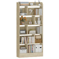 Hzuaneri Bookshelf, Bookcase, with 6 Shelves, Storage Shelf, Freestanding Shelf, for Living Room, Office, Bedroom, 24 x 80 x 170 cm, Oak Beige BC22816X