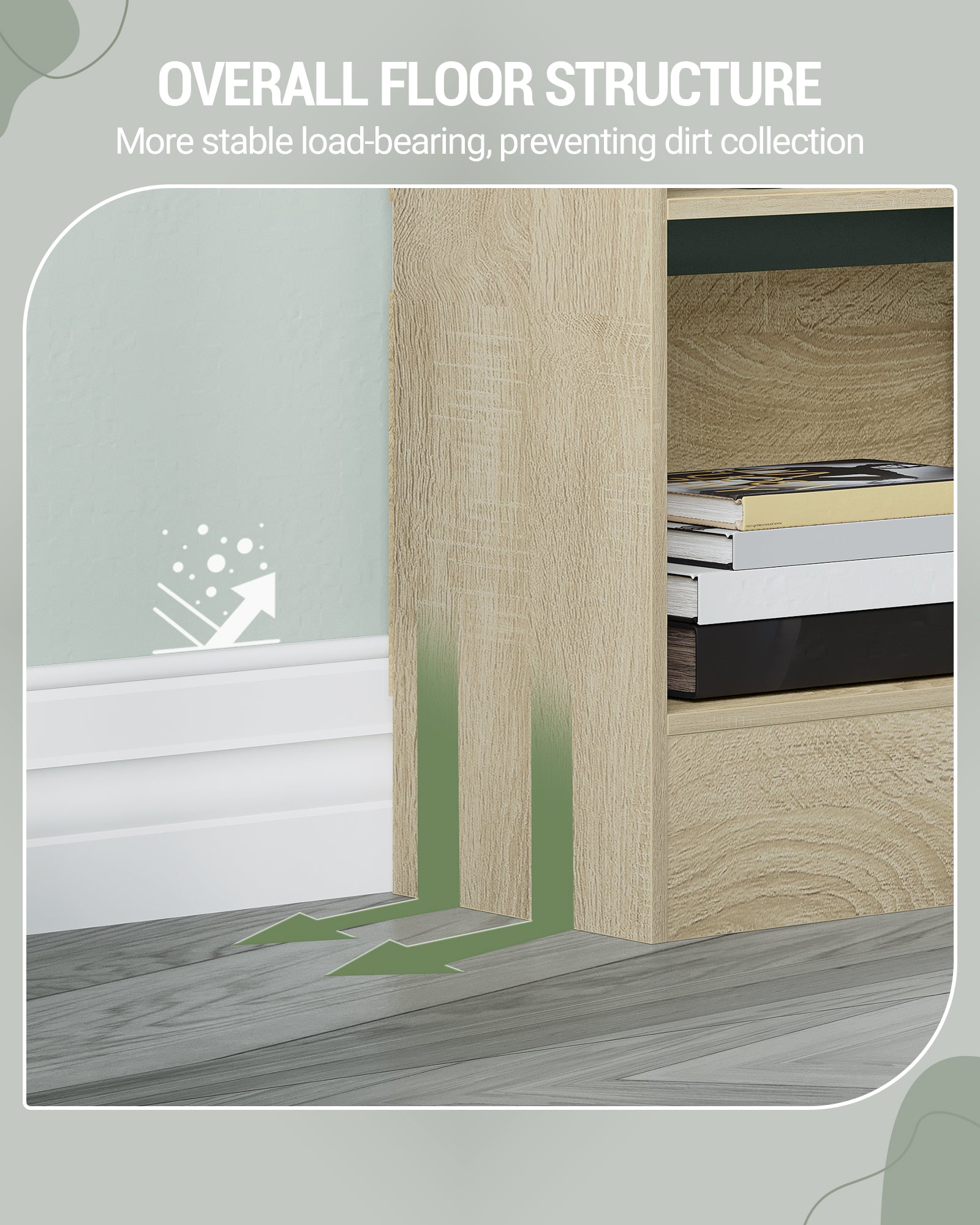 Hzuaneri Bookshelf, Bookcase, with 6 Shelves, Storage Shelf, Freestanding Shelf, for Living Room, Office, Bedroom, 24 x 80 x 170 cm, Oak Beige BC22816X