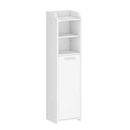 Hzuaneri Bathroom Cabinet, Narrow Bathroom Cabinet, Toilet Cabinet, Narrow Bathroom Shelf, Adjustable Shelves, Easy Assembly, 20 x 20 x 90 cm White BC22903X