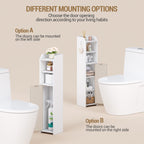 Hzuaneri Bathroom Cabinet, Narrow Bathroom Cabinet, Toilet Cabinet, Narrow Bathroom Shelf, Adjustable Shelves, Easy Assembly, 20 x 20 x 90 cm White BC22903X