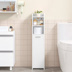 Hzuaneri Bathroom Cabinet, Narrow Bathroom Cabinet, Toilet Cabinet, Narrow Bathroom Shelf, Adjustable Shelves, Easy Assembly, 20 x 20 x 90 cm White BC22903X