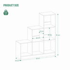 Hzuaneri Bookcase, 6 Cube Storage Unit, Cube Bookcase Storage Organiser, White Wide Wooden Book Shelf for Living Room, Home Office, Bedroom, Study, White, BC24113X
