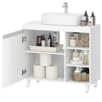 Hzuaneri vanity unit, 30 x 70 x 64 cm, bathroom cabinet with 1 door and 3 open compartments, base cabinet with adjustable shelves, freestanding vanity unit, white BC27903X