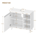 Hzuaneri vanity unit, 30 x 70 x 64 cm, bathroom cabinet with 1 door and 3 open compartments, base cabinet with adjustable shelves, freestanding vanity unit, white BC27903X