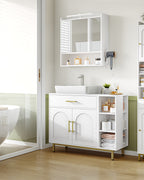 Hzuaneri Washbasin Cabinet, Bathroom Cabinet, 1 Drawer, 2 Cabinet Doors, White BC28813G
