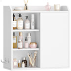 Hzuaneri  Wall Cabinet with Adjustable Shelves with Sliding Doors and Open Shelves, Wall Mounted Bathroom Cabinet, 30 x 60 x 60 cm, White BC30303X