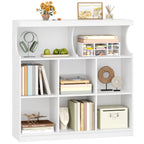 Hzuaneri Bookshelf, 8-Shelf Bookcase, Storage Shelf, Office Shelving, Freestanding Storage Shelf for Bedroom, Living Room, Study and Office 30 x 100 x 100 cm White BC33203X