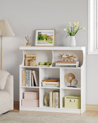 Hzuaneri Bookshelf, 8-Shelf Bookcase, Storage Shelf, Office Shelving, Freestanding Storage Shelf for Bedroom, Living Room, Study and Office 30 x 100 x 100 cm White BC33203X