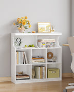 Hzuaneri Bookshelf, 8-Shelf Bookcase, Storage Shelf, Office Shelving, Freestanding Storage Shelf for Bedroom, Living Room, Study and Office 30 x 100 x 100 cm White BC33203X