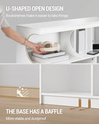 Hzuaneri Bookshelf, 8-Shelf Bookcase, Storage Shelf, Office Shelving, Freestanding Storage Shelf for Bedroom, Living Room, Study and Office 30 x 100 x 100 cm White BC33203X