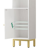 Hzuaneri Bathroom Cabinet, Narrow Bathroom Cabinet, Adjustable Shelves, Toilet Cabinet