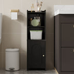 Hzuaneri Bathroom Cabinet, Storage Unit with Doors, Corner Cabinet with Adjustable Shelves, Toilet Cabinet, 20 x 25 x 80 cm, Black BC39704X
