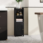 Hzuaneri Bathroom Cabinet, Storage Unit with Doors, Corner Cabinet with Adjustable Shelves, Toilet Cabinet, 20 x 25 x 80 cm, Black BC39704X
