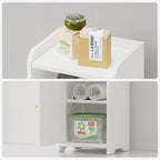 Hzuaneri Bathroom Cabinet, Bathroom Cabinet with Doors, Corner Cabinet with Adjustable Shelves, Organizer, Multipurpose Furniture, 20 x 25 x 80 cm, White BC39713X