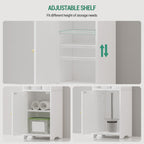 Hzuaneri Bathroom Cabinet, Bathroom Cabinet with Doors, Corner Cabinet with Adjustable Shelves, Organizer, Multipurpose Furniture, 20 x 25 x 80 cm, White BC39713X