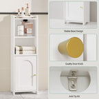 Hzuaneri Bathroom Cabinet, Bathroom Cabinet with Doors, Corner Cabinet with Adjustable Shelves, Organizer, Multipurpose Furniture, 20 x 25 x 80 cm, White BC39713X