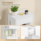 Hzuaneri Bathroom Cabinet with Laundry Basket, Slim Narrow Laundry Cabinet with Drawer and Removable Hamper, Storage Cabinet Unit for Bathroom, 40 x 40 x 100 cm, White, BC42003X