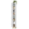 Hzuaneri Bathroom Cabinet, Tall Bathroom Cabinet with 4 Doors, Slim Bathroom Cabinet, Narrow Tall Bathroom Cabinet, Adjustable Shelves, Living Room, Kitchen, Bedroom, 20 x 20 x 180 cm, White BC42213G