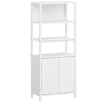 Hzuaneri Bathroom Storage Cabinet, Slim Bathroom Floor Cabinet with 2 Door and Adjustable Shelf, Wooden Freestanding Storage Unit for Living Room Dining Kitchen, 20 x 38 x 90 cm, White, BC42903W