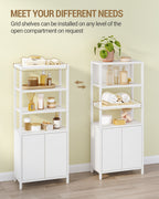 Hzuaneri Bathroom Storage Cabinet, Slim Bathroom Floor Cabinet with 2 Door and Adjustable Shelf, Wooden Freestanding Storage Unit for Living Room Dining Kitchen, 20 x 38 x 90 cm, White, BC42903W