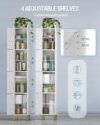 Hzuaneri Bathroom Cabinet, Tall Bathroom Cabinet with 4 Doors, Slim Bathroom Cabinet, White BC43313G