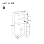 Hzuaneri Bathroom Storage Cabinet, Slim Bathroom Floor Cabinet with 2 Door and Adjustable Shelf, Wooden Freestanding Storage Unit for Dining Kitchen Living Room, White, BC48213G