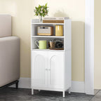Hzuaneri Bathroom Cabinet, Bathroom Cabinet, Kitchen Cabinet with 2 Open Compartments, 2 Doors, 2 Adjustable Shelves, Freestanding Bathroom, 20 × 37 × 84 cm, White BC48213W