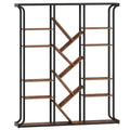 Hzuaneri Bookshelf, 3 Columns, 6 Tier Tree-Shaped Bookcase, 17 Open Independent Shelves, for Home Office, Bedroom, Living Room, 24 x 156 x 180 cm, Vintage Brown-Black BC53201B