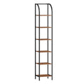 Hzuaneri Bookcase, 6-Tier Bookshelf, Narrow Bookcase Shelving Unit for Living Room, Office, Sturdy, Bedroom, 30 x 33.6 x 178 cm, Industrial, Rustic Brown and Black, BC56001B