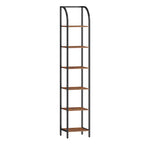 Hzuaneri Bookcase, 6-Tier Bookshelf, Narrow Bookcase Shelving Unit for Living Room, Office, Sturdy, Bedroom, 30 x 33.6 x 178 cm, Industrial, Rustic Brown and Black, BC56001B