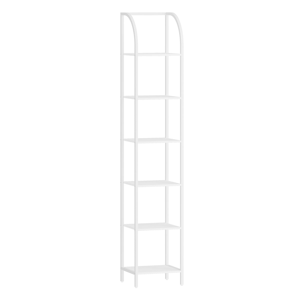 Hzuaneri Bookcase, 6-Tier Bookshelf, Narrow Bookcase Shelving Unit for Living Room, Office, Sturdy, Bedroom, 30 x 33.6 x 182.5 cm, Industrial, White, BC56013W