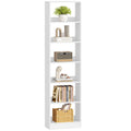 Hzuaneri  Bookcase, 6-Tier Bookcase, Cube Shelf, Modern Open Wooden Shelf, Storage Shelves and Display Shelves for Living Room, Home Office, Bedroom, White BC59603X