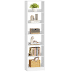 Hzuaneri  Bookcase, 6-Tier Bookcase, Cube Shelf, Modern Open Wooden Shelf, Storage Shelves and Display Shelves for Living Room, Home Office, Bedroom, White BC59603X