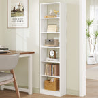 Hzuaneri  Bookcase, 6-Tier Bookcase, Cube Shelf, Modern Open Wooden Shelf, Storage Shelves and Display Shelves for Living Room, Home Office, Bedroom, White BC59603X