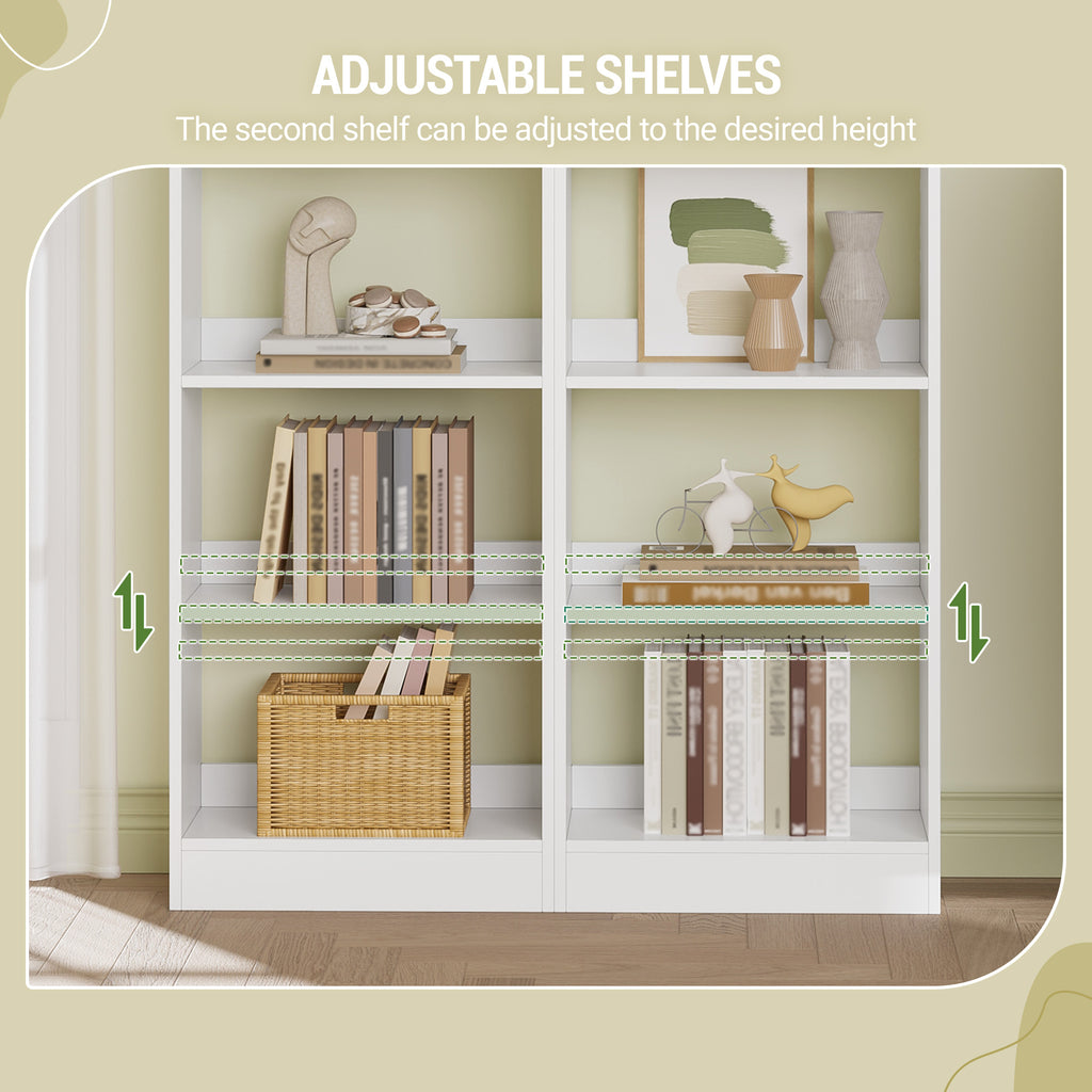 Hzuaneri  Bookcase, 6-Tier Bookcase, Cube Shelf, Modern Open Wooden Shelf, Storage Shelves and Display Shelves for Living Room, Home Office, Bedroom, White BC59603X
