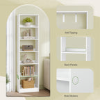 Hzuaneri  Bookcase, 6-Tier Bookcase, Cube Shelf, Modern Open Wooden Shelf, Storage Shelves and Display Shelves for Living Room, Home Office, Bedroom, White BC59603X