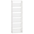 Hzuaneri 7-Tier Wooden Bookshelf, 24x60x182cm Standing Shelf for Bedroom, Living Room & Study, White