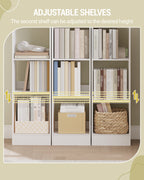 Hzuaneri Modern Bookcase, Open Wooden Storage Shelf for Living Room, Display Organizer