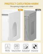 Hzuaneri Cat Cabinet for 2 Cats, Cat Litter Box Cabinet, Hidden Cat House with Double Compartments, Can Be Used as a TV Cabinet, Cat Furniture, 140 x 48.3 x 48 cm, White CB65603X