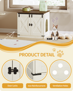 Hzuaneri Cat Litter Box Enclosure, Hidden Litter Box Furniture with Detachable Dividers, Reversible Entrance Left or Right Side, Wooden Cat House, 60 x 50 x 54 cm, Rustic Brown and White CB84514X