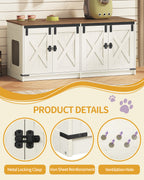 Hzuaneri Cat Cabinet, Cat Litter Box Cabinet for 2 Cats, Hidden Cat Litter Box Cabinet, Brown and White CB85314X