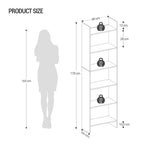Hzuaneri Bookcase, Shelf, Standing Shelf, Office Shelf, with 6 Compartments, Open, for Living Room, Study, Office, Room Divider, 24 x 48 x 170 cm, Oak Beige BC01116X