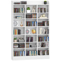 Hzuaneri CD Shelf, DVD Shelf, 8-Tier Open CD Stand with 15 Adjustable Shelves, Manga Shelf, Suitable for Living Room and Study, 17 x 100 x 154.5 cm, White CR18003X