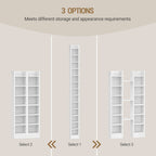 Hzuaneri CD Shelf, DVD Shelf, 14-Tier Open CD Stand, Manga Shelf, Bluray Shelf, Freestanding Shelf, Stand or Display Case, for Living Room, Study, 17 x 20 x 213 cm, White CR21403X