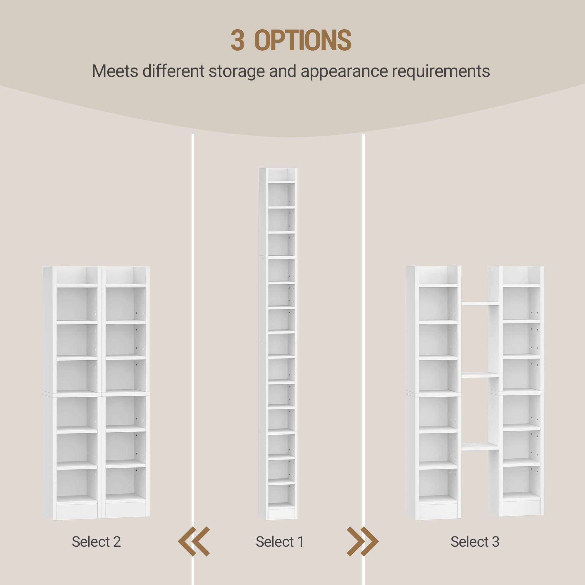 Hzuaneri CD Shelf, DVD Shelf, 14-Tier Open CD Stand, Manga Shelf, Bluray Shelf, Freestanding Shelf, Stand or Display Case, for Living Room, Study, 17 x 20 x 213 cm, White CR21403X