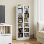 Hzuaneri CD Shelf, DVD Shelf, 14-Tier Open CD Stand, Manga Shelf, Bluray Shelf, Freestanding Shelf, Stand or Display Case, for Living Room, Study, 17 x 20 x 213 cm, White CR21403X