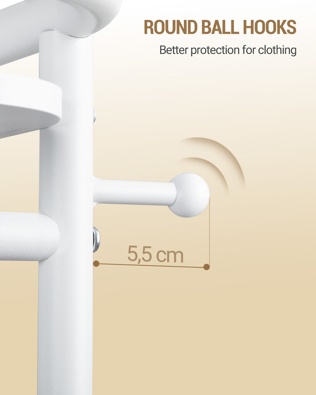 Hzuaneri Coat Stand with Large Storage Basket with 3 Shelves 11 Hooks 40 x 44.5 x 182 cm for Bedroom Hallway Entrance Area White CR34703W